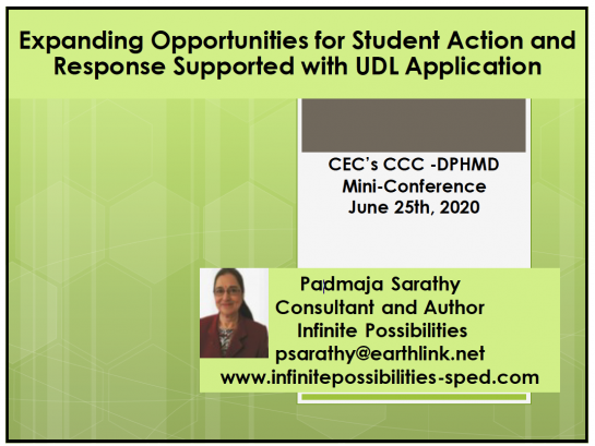 Expanding Opportunities for Student Action and Response Supported with UDL Application